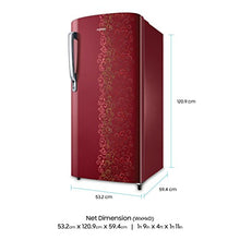 Samsung 192 L 2 Star Direct Cool Single Door Refrigerator (RR19M2712RJ/RR19M1712RJ, Royal Tendril Red)